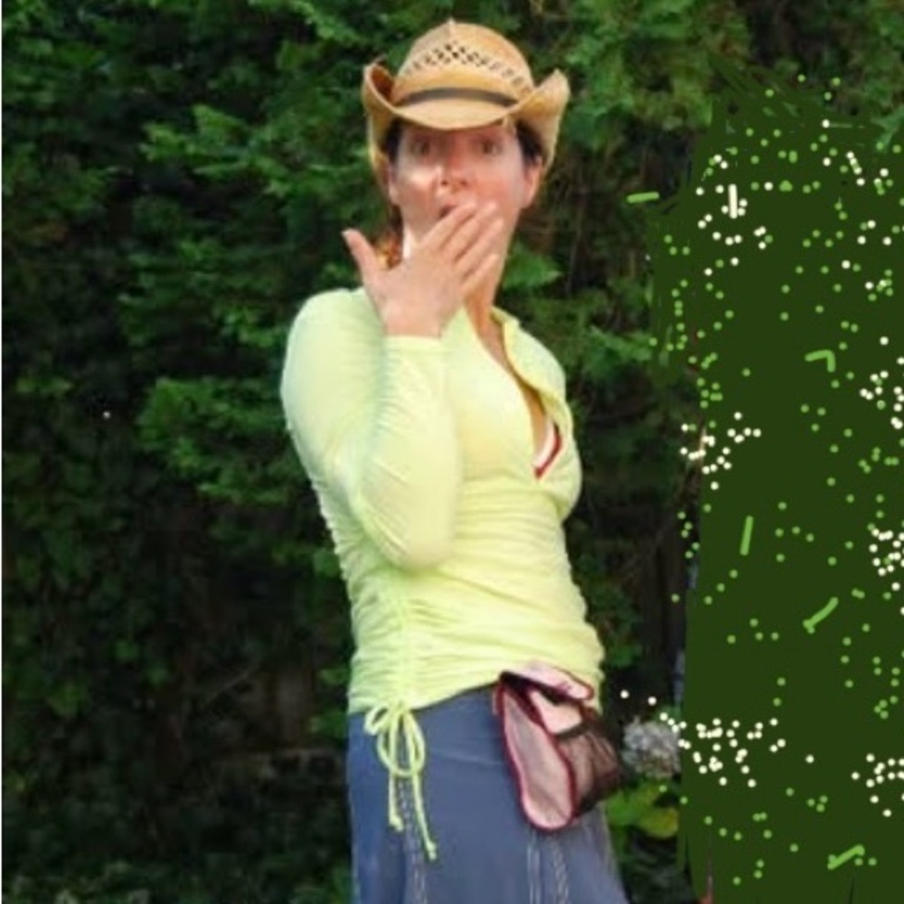 Athleta Rash Guard Swim Top Women's Small Chartreuse Half Zip Ruched Style